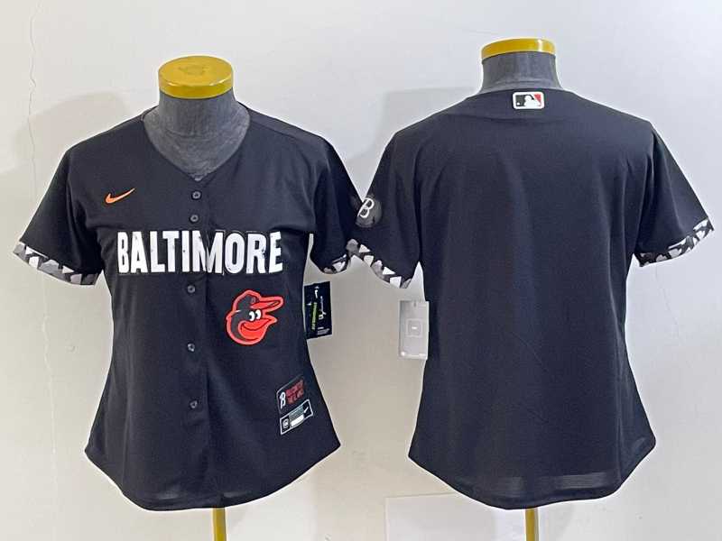 Womens Baltimore Orioles Blank Black 2023 City Connect Cool Base Stitched Jerseys->mlb womens jerseys->MLB Jersey